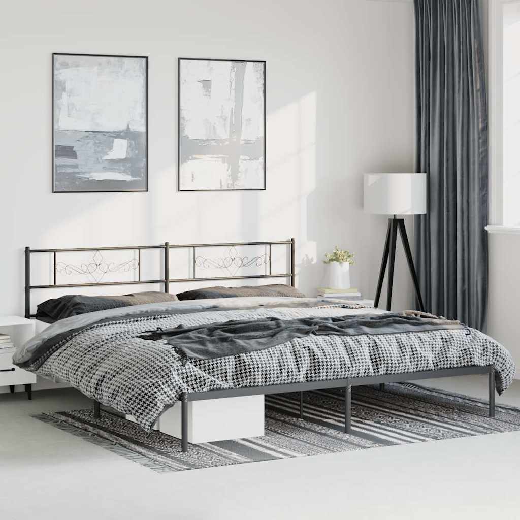 vidaXL Bed Frame | Black | Powder-Coated Steel | 193x203 cm | Bed Frame 1