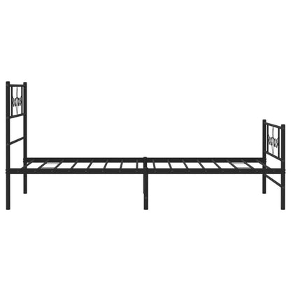vidaXL Metal Bed Frame without Mattress with Footboard Black 90x190cm 6