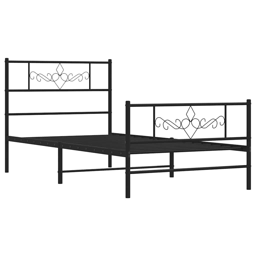 vidaXL Bed Frame | Black | Powder-Coated Steel | Single | Bed Frame 3