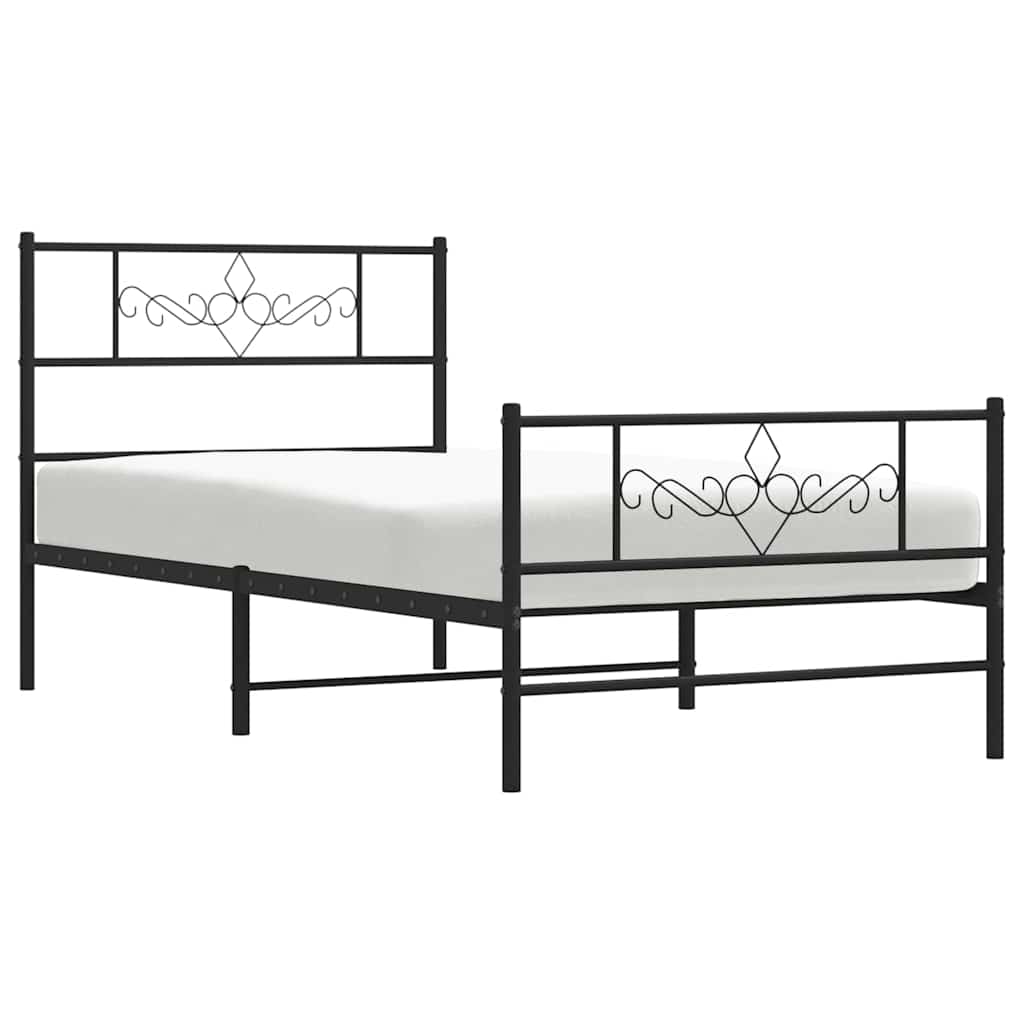vidaXL Bed Frame | Black | Powder-Coated Steel | Single | Bed Frame 5