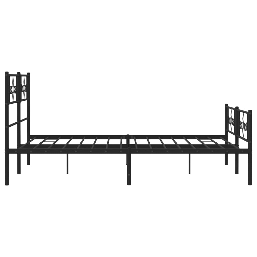 vidaXL Metal Bed Frame without Mattress with Footboard Black 120x190cm 6