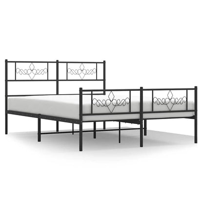 vidaXL Bed Frame | Black | Powder-Coated Steel | Double | Bed Frame 2