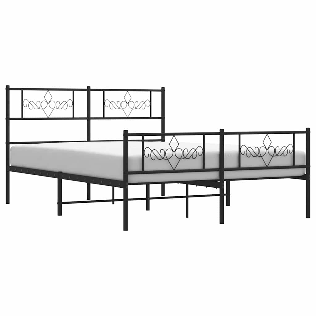 vidaXL Bed Frame | Black | Powder-Coated Steel | Double | Bed Frame 5