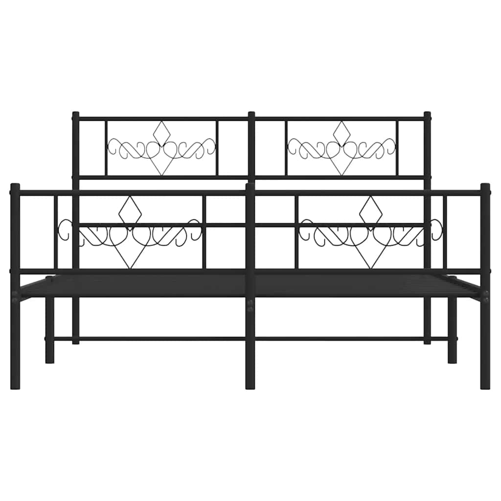 vidaXL Bed Frame | Black | Powder-Coated Steel | Double | Bed Frame 6