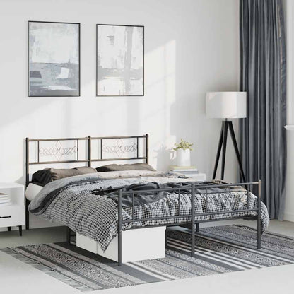 vidaXL Bed Frame | Black | Powder-Coated Steel | Double | Bed Frame 1