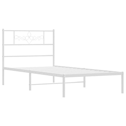 vidaXL Bed Frame | White | Powder-Coated Steel | Single | Metal Bed Frame 3