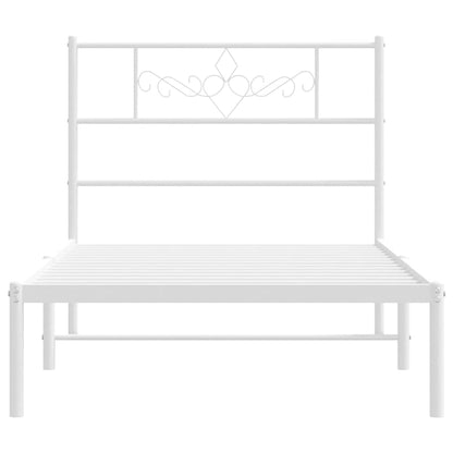 vidaXL Bed Frame | White | Powder-Coated Steel | Single | Metal Bed Frame 6