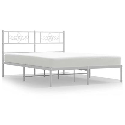 vidaXL Bed Frame | White | Powder-Coated Steel | Double | Bed Frame 2