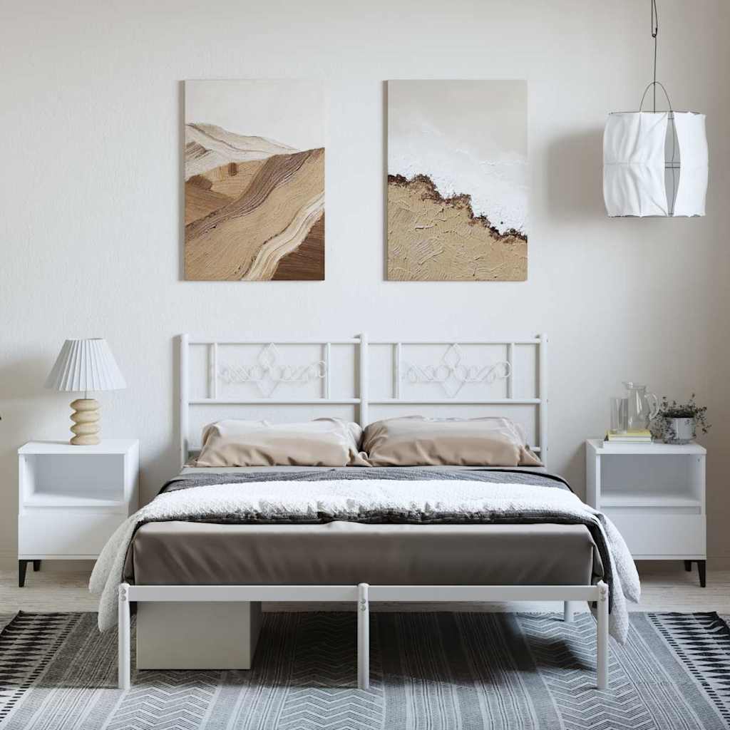 vidaXL Bed Frame | White | Powder-Coated Steel | Double | Bed Frame 4
