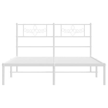 vidaXL Bed Frame | White | Powder-Coated Steel | King | Bed Frame | Rectangular 5