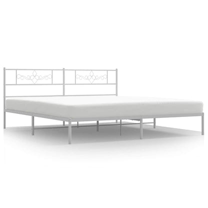 vidaXL Bed Frame | White | Powder-Coated Steel | Double | Bed Frame 2