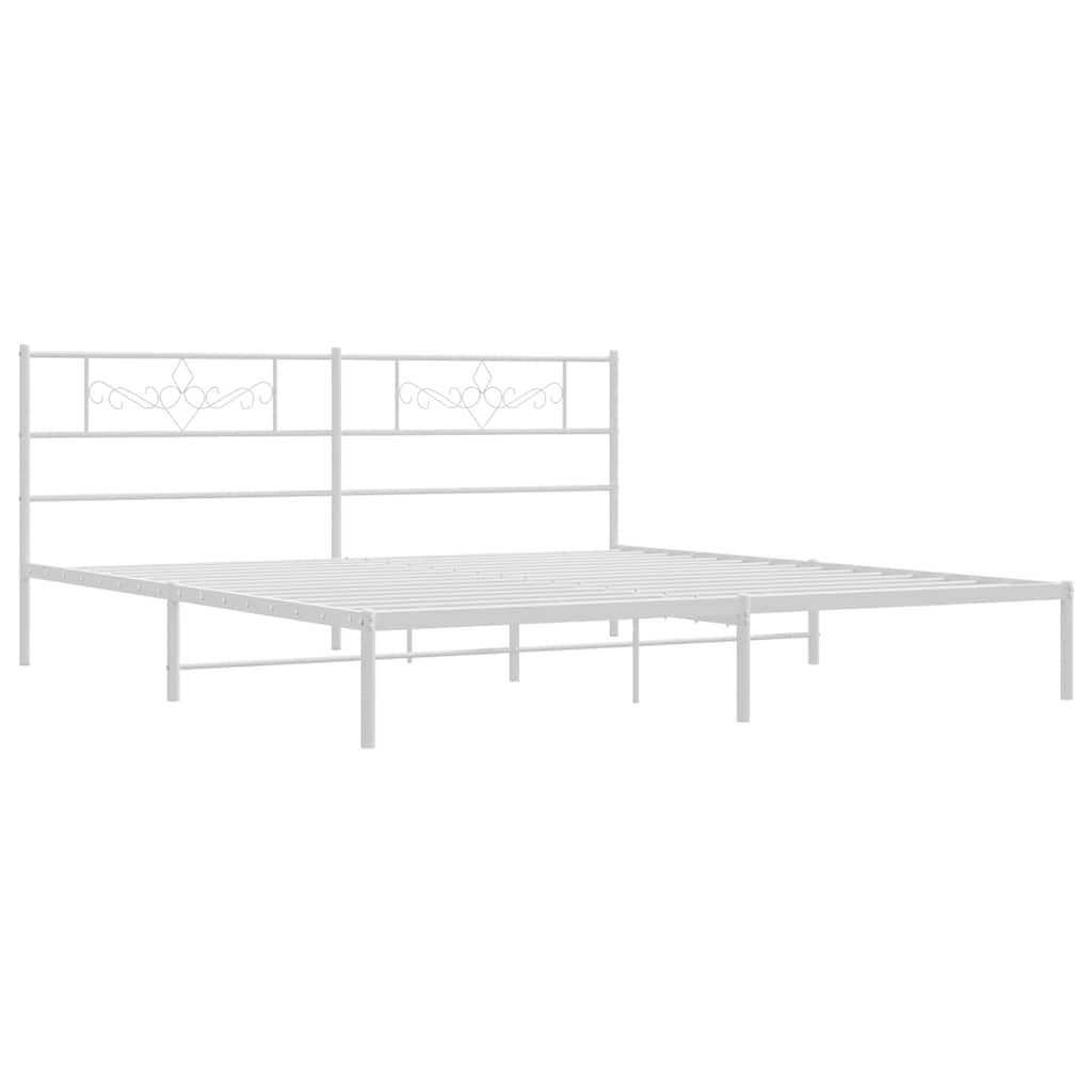 vidaXL Bed Frame | White | Powder-Coated Steel | Double | Bed Frame 3