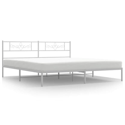 vidaXL Bed Frame | White | Powder-Coated Steel | 193x203cm | Modern | Bed Frame 2
