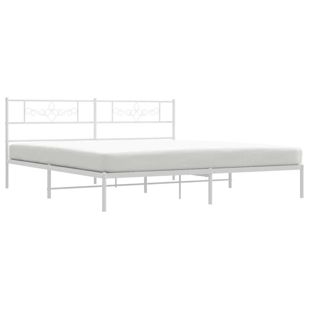 vidaXL Bed Frame | White | Powder-Coated Steel | 193x203cm | Modern | Bed Frame 5