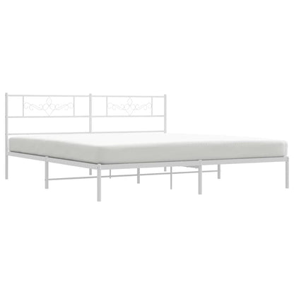 vidaXL Bed Frame | White | Powder-Coated Steel | 193x203cm | Modern | Bed Frame 5