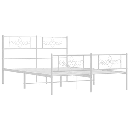 vidaXL Bed Frame | White | Powder-coated steel | Double size | Bed Frame 3