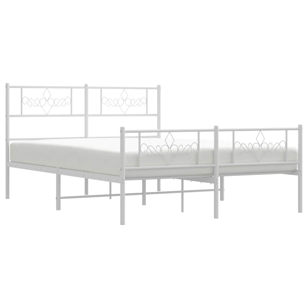 vidaXL Bed Frame | White | Powder-coated steel | Double size | Bed Frame 5