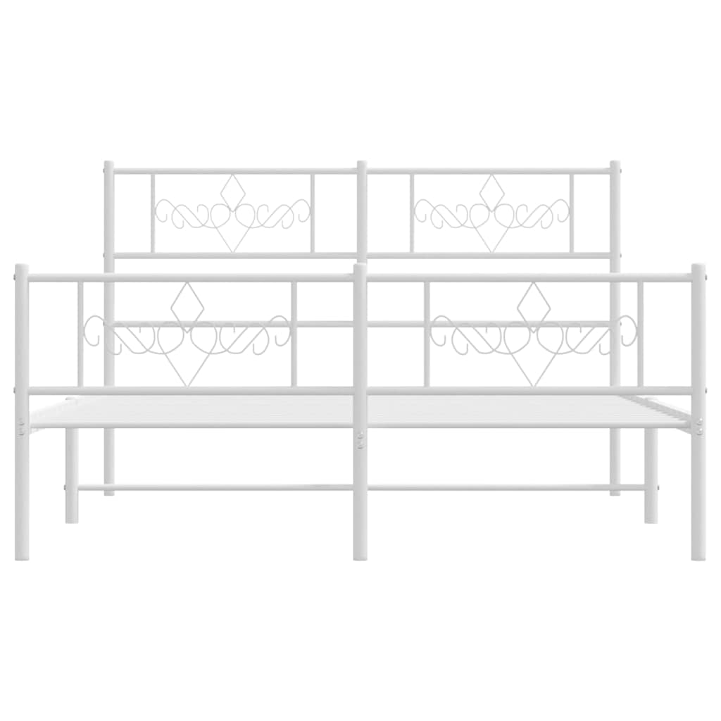 vidaXL Bed Frame | White | Powder-coated steel | Double size | Bed Frame 6