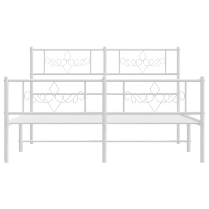 vidaXL Bed Frame | White | Powder-coated steel | Double size | Bed Frame 6
