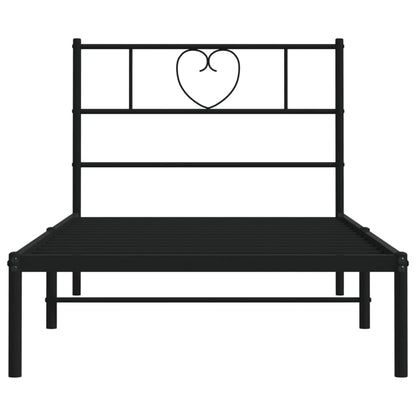 vidaXL Metal Bed Frame without Mattress with Headboard Black 80x200cm 5
