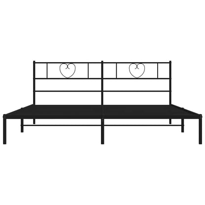 vidaXL Metal Bed Frame without Mattress with Headboard Black 183x213cm 6