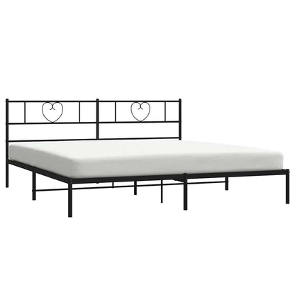 vidaXL Metal Bed Frame without Mattress with Headboard Black 193x203cm 3