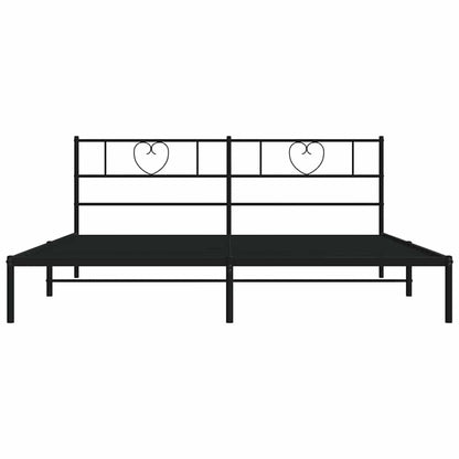 vidaXL Metal Bed Frame without Mattress with Headboard Black 193x203cm 6