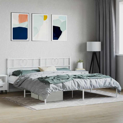 vidaXL Metal Bed Frame without Mattress With headboard White