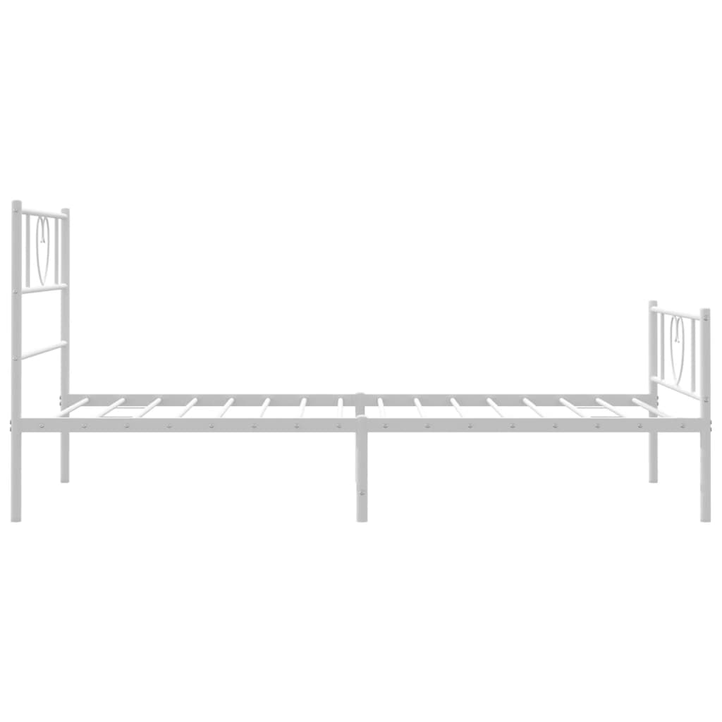 vidaXL Metal Bed Frame without Mattress with Footboard White 90x190cm 6