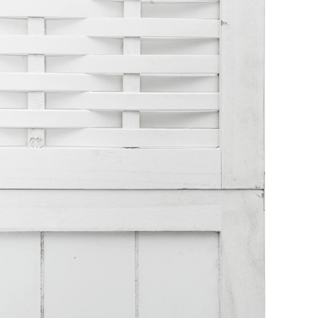 vidaXL Room Divider 3 Panels White Solid Wood Paulownia 6