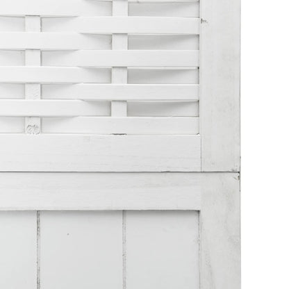 vidaXL Room Divider 3 Panels White Solid Wood Paulownia 6