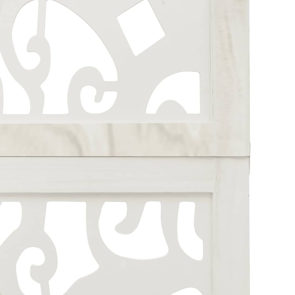 vidaXL Room Divider 3 Panels White Solid Wood Paulownia 6