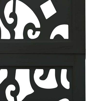 vidaXL Room Divider 3 Panels Black Solid Wood Paulownia 6