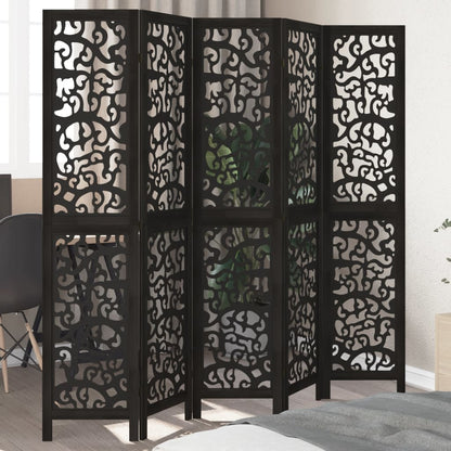 vidaXL Room Divider Panels Black Solid Wood Paulownia
