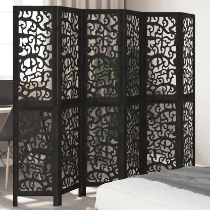 vidaXL Room Divider Panels Black Solid Wood Paulownia