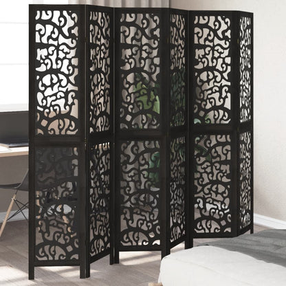 vidaXL Room Divider Panels Black Solid Wood Paulownia