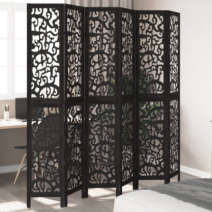 vidaXL Room Divider Panels Black Solid Wood Paulownia
