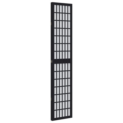 vidaXL Room Divider 3 Panels Black Solid Wood Paulownia 5