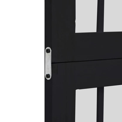 vidaXL Room Divider 3 Panels Black Solid Wood Paulownia 6