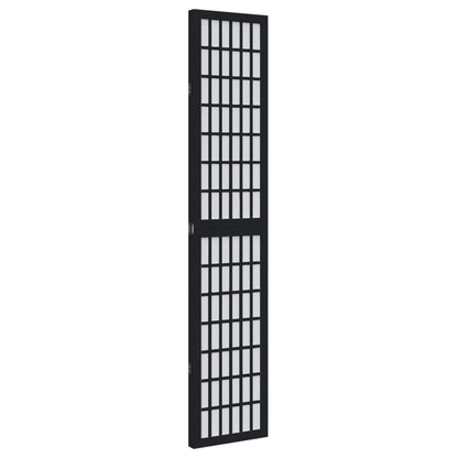 vidaXL Room Divider 3 Panels Black Solid Wood Paulownia 5