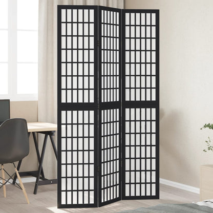 vidaXL Room Divider Panels Black Solid Wood Paulownia