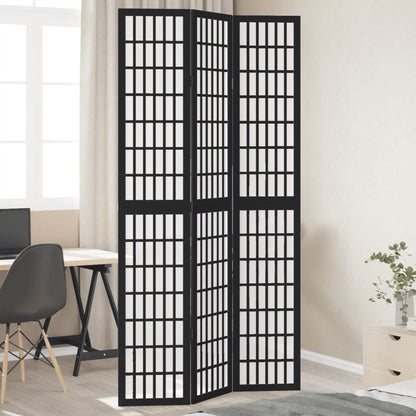 vidaXL Room Divider Panels Black Solid Wood Paulownia