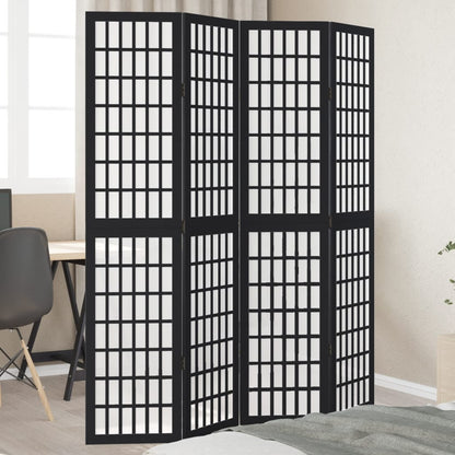 vidaXL Room Divider Panels Black Solid Wood Paulownia