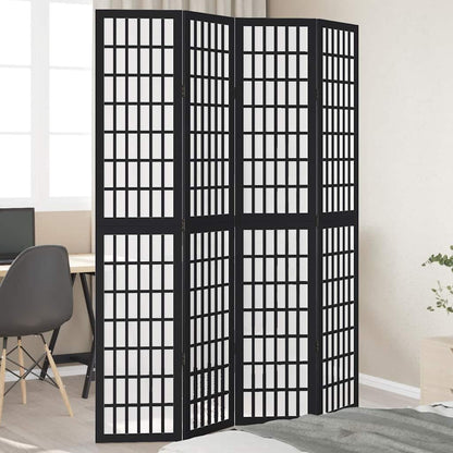 vidaXL Room Divider Panels Black Solid Wood Paulownia