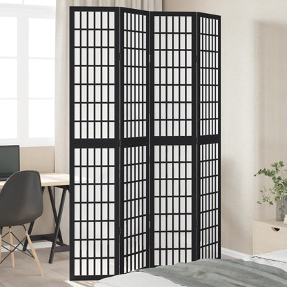 vidaXL Room Divider Panels Black Solid Wood Paulownia