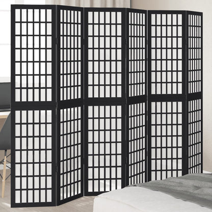 vidaXL Room Divider Panels Black Solid Wood Paulownia
