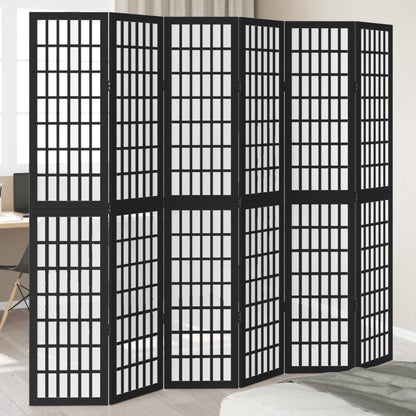 vidaXL Room Divider Panels Black Solid Wood Paulownia