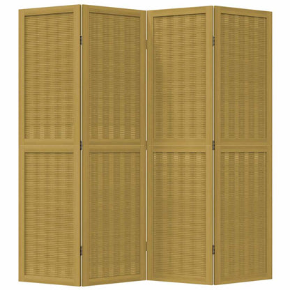 vidaXL Room Divider 4 Panels Brown Solid Wood Paulownia 4