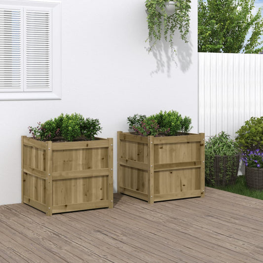 Garden Planters Solid Wood Pine Natural impregnated 2