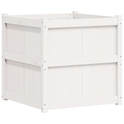 vidaXL Garden Planter White 70x70x70 cm Solid Wood Pine 2